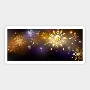 Festive Background with Golden Snowflakes Sticker